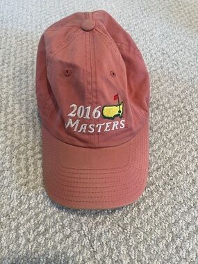 Masters 2016 Pink/Coral Baseball Cap with Yellow Logo